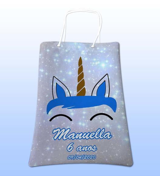 Sacolinhas Ecobag Personalizadas Unicórnio Menino
