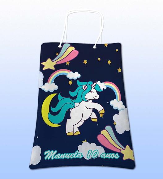 Sacolinhas Ecobag Personalizadas Unicórnio Menino