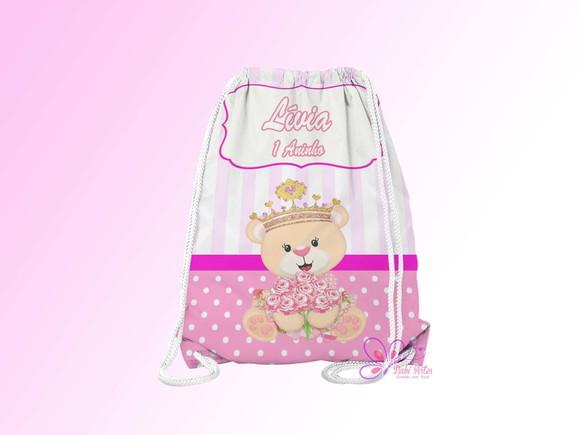Mochilinha Personalizada Ursinha Realeza