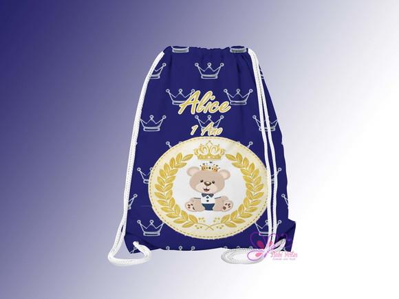 Mochilinha Personalizada Ursinho Realeza