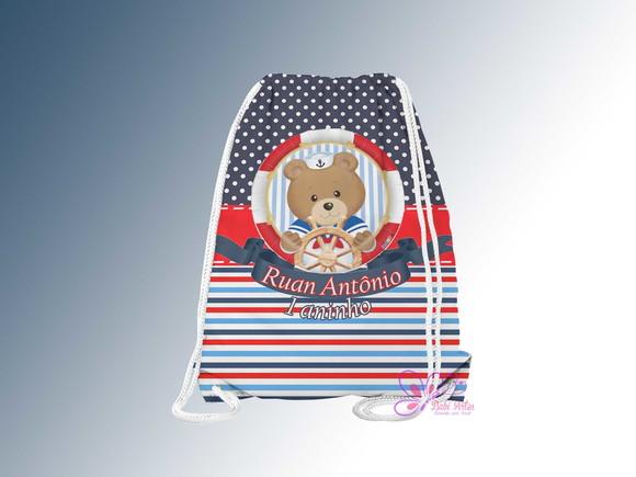 Mochilinha Personalizada Ursinho Marinheiro