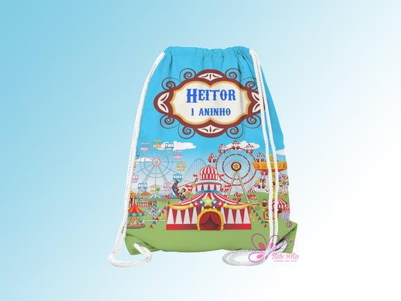 Mochilinha Personalizada Parque de Diversões