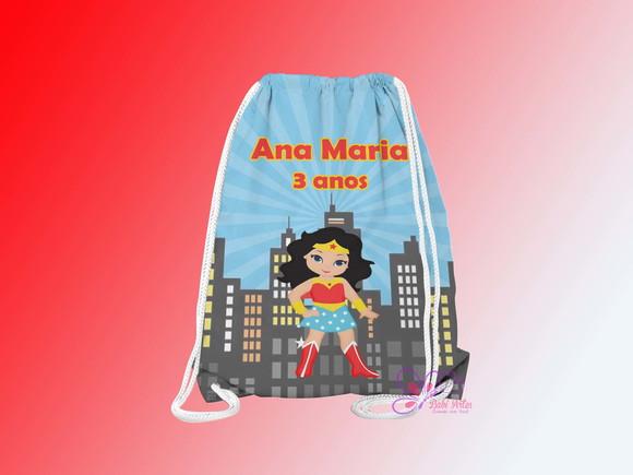 Mochilinha Personalizada Mulher Maravilha