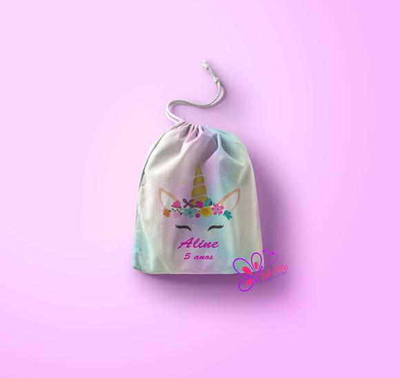 Saquinho Surpresa Personalizado 15x20cm Unicórnio