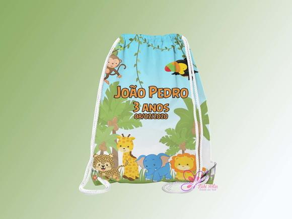 Mochilinha Personalizada 19x28cm Safari