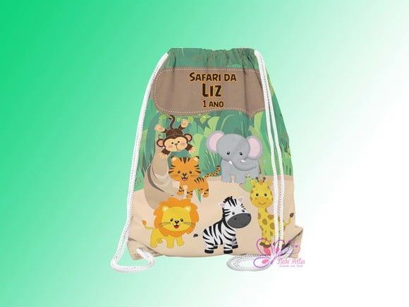 Mochilinha Personalizada 19x28cm Safari