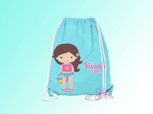 Mochilinha Personalizada Festa na Piscina