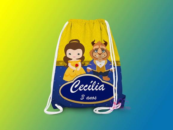 Mochilinha Personalizada a Bela e a Fera Cute