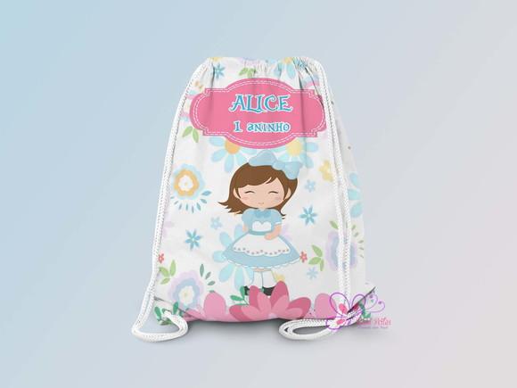 Mochilinha Personalizada Alice no Pais das Maravilhas Cute