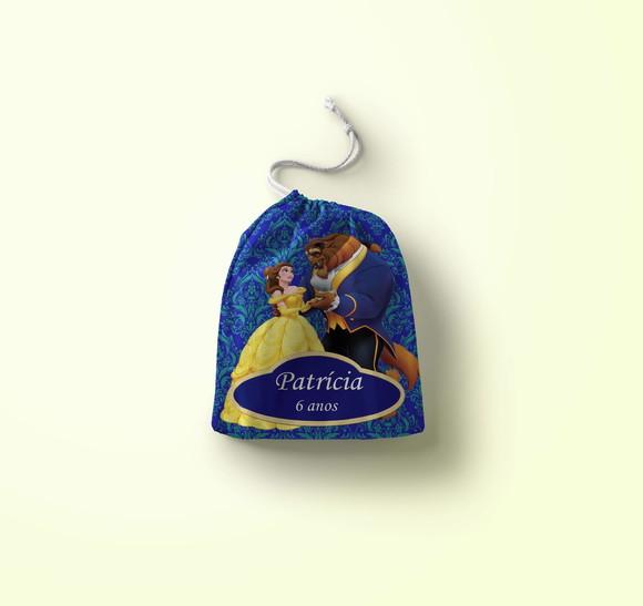 Saquinho Surpresa Personalizado 15x20cm a Bela e a Fera