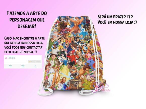 Mochilinhas Personalizadas 19x28cm Todos os Temas