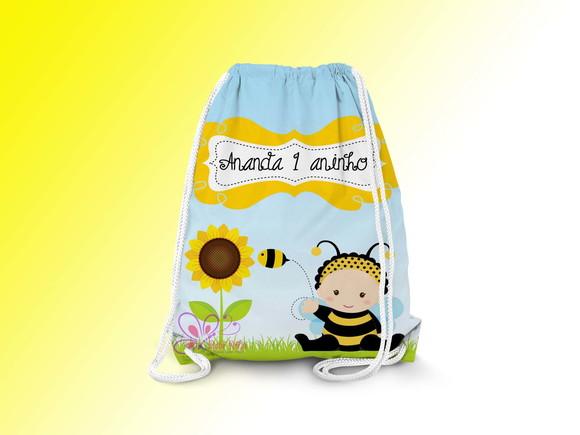 Mochilinha Personalizada Abelinha