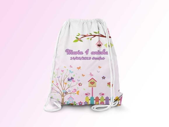Mochilinha Personalizada 19x28cm Jardim Encantado
