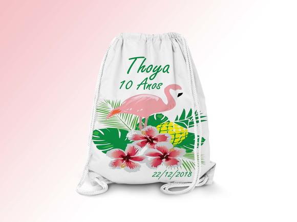 Mochilinha Personalizada Flamingos