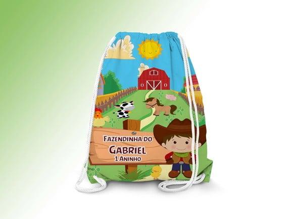 Mochilinha Personalizada Fazendinha