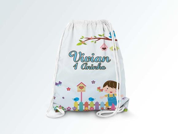 Mochilinha Personalizada Jardim Encantado