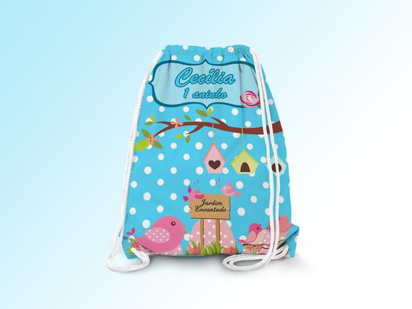 Mochilinha Personalizada Jardim Encantado