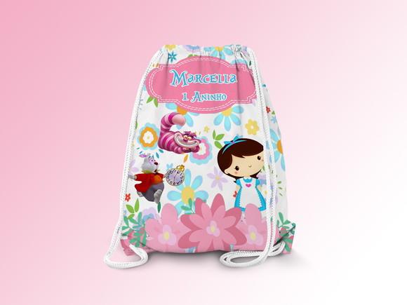 Mochilinha Personalizada Alice no Pais das Maravilhas Cute