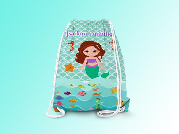 Mochilinha Personalizada a Pequena Sereia Cute