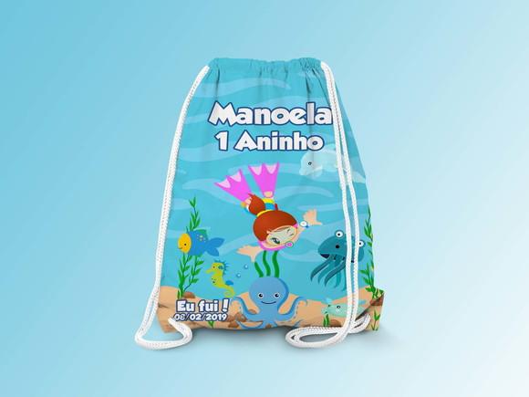Mochilinha Personalizada Fundo do Mar