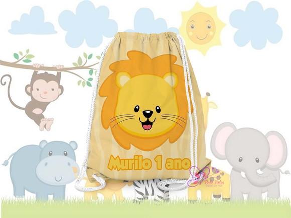 Mochilinha Personalizada 19x28cm Safari