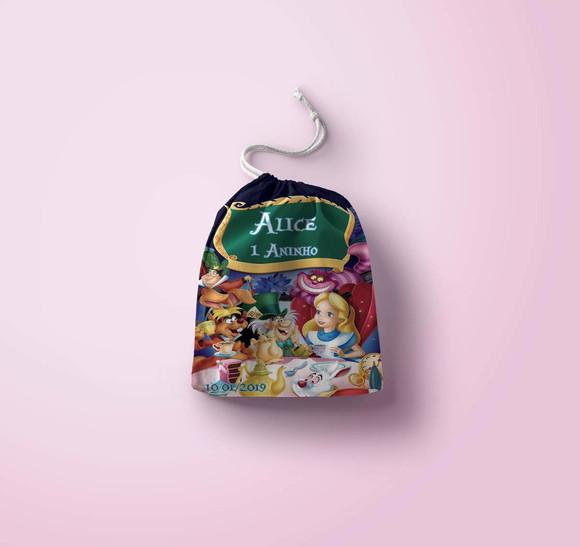 Saquinho Surpresa Personalizado Alice no País das Maravilhas