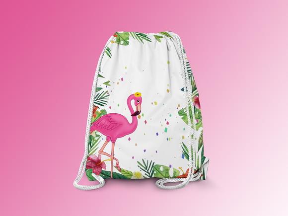 Mochilinha Personalizada Flamingos