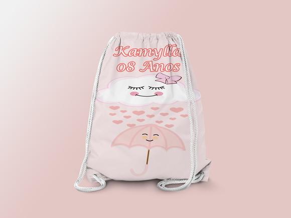 Mochilinha Personalizada Chuva de Amor