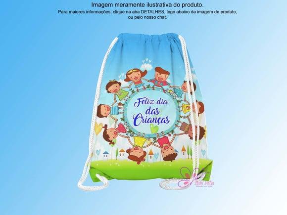 Mochilinha Personalizada 19x28cm Dia das Crianças