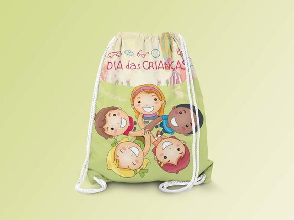 Mochilinha Personalizada 19x28cm Dia das Crianças
