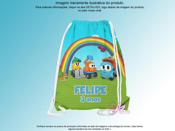 Mochilinha Personalizada 19x28cm Léo Caminhão