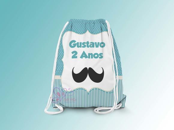 Mochilinha Personalizada Festa do Bigode