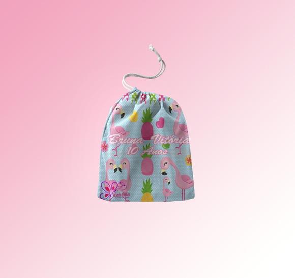 Saquinho Surpresa Personalizado Flamingos
