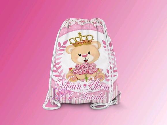Mochilinha Personalizada Ursinho Realeza