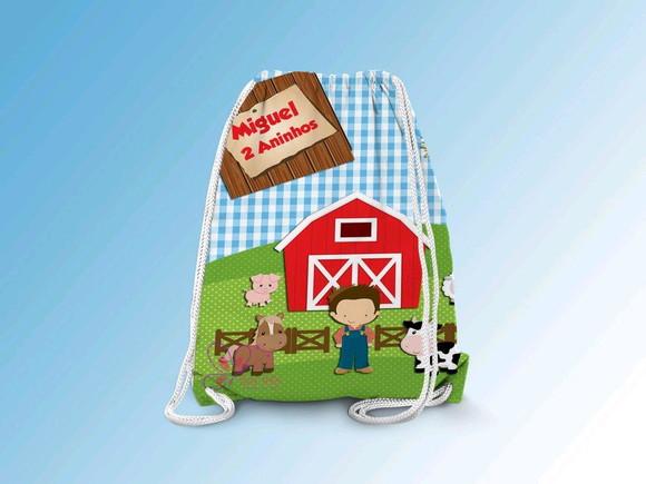 Mochilinha Personalizada Fazendinha Menino