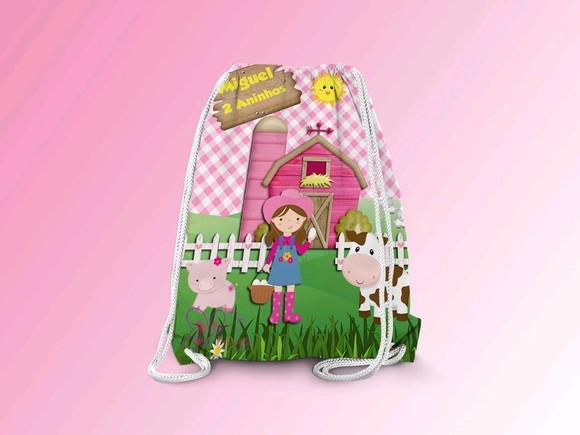 Mochilinha Personalizada Fazendinha Menina
