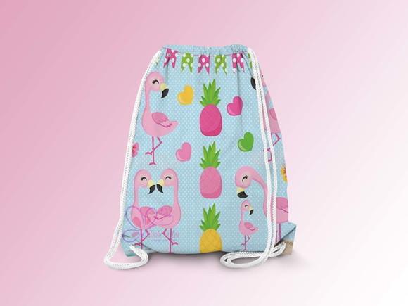 Mochilinha Personalizada Flamingos