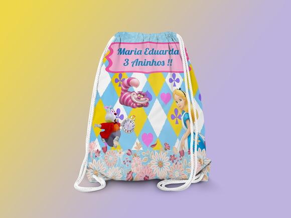 Mochilinha Personalizada Alice no Pais das Maravilhas
