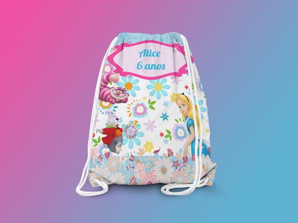 Mochilinha Personalizada Alice no Pais das Maravilhas
