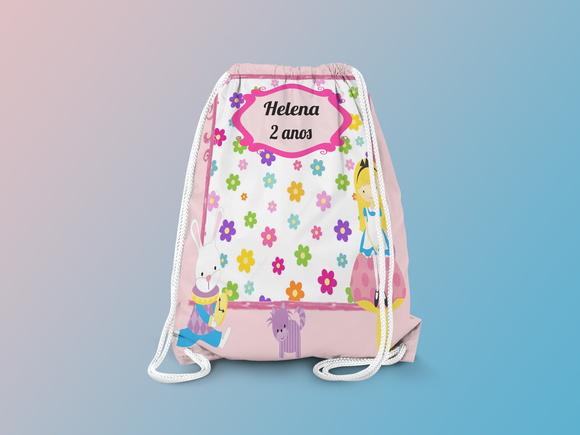 Mochilinha Personalizada Alice no Pais das Maravilhas