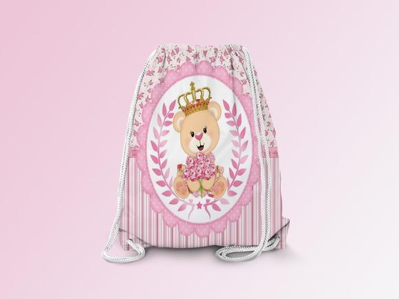 Mochilinha Personalizada Ursinha Realeza