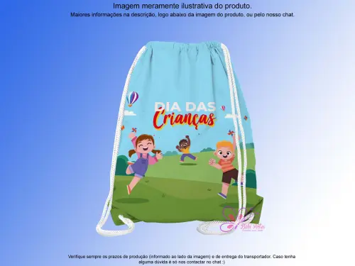 Mochilinha Saco Personalizada Dia das Crianças