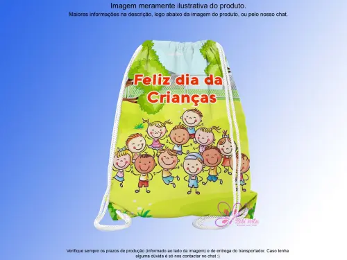 Mochilinha Saco Personalizada Dia das Crianças