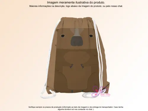Mochilinha Saco Personalizada Capivara