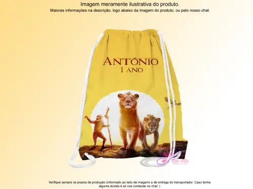 Mochilinha Saco Personalizada O Rei Leão