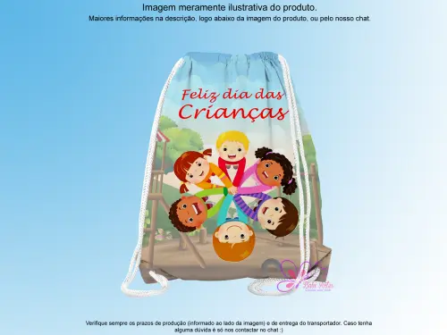 Mochilinha Saco Personalizada Dia das Crianças