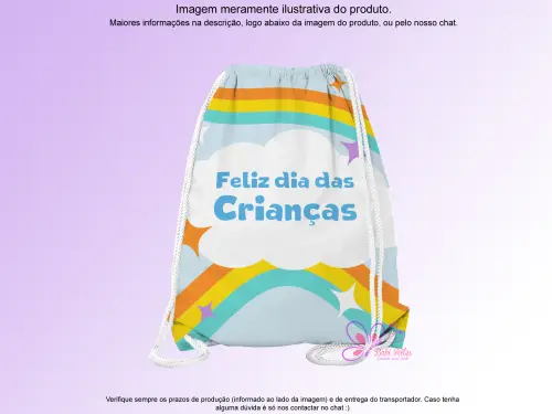 Mochilinha Saco Personalizada Dia das Crianças