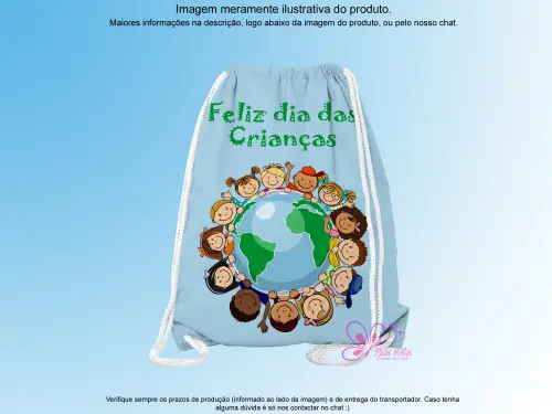 Mochilinha Saco Personalizada Dia das Crianças