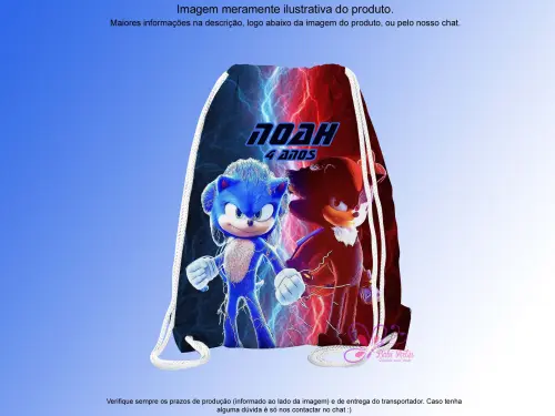 Mochilinha Saco Personalizada Sonic