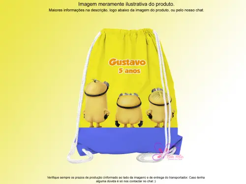 Mochilinha Saco Personalizada Minions